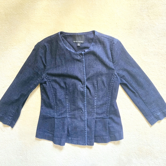 Banana Republic Denim Peplum Jacket - Picture 1 of 3
